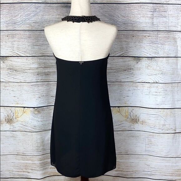 ARTIGLI  Beaded Halter neck Black Short Dress - Picture 6 of 13